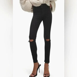 Topshop High Waist Ripped Skinny Jeans